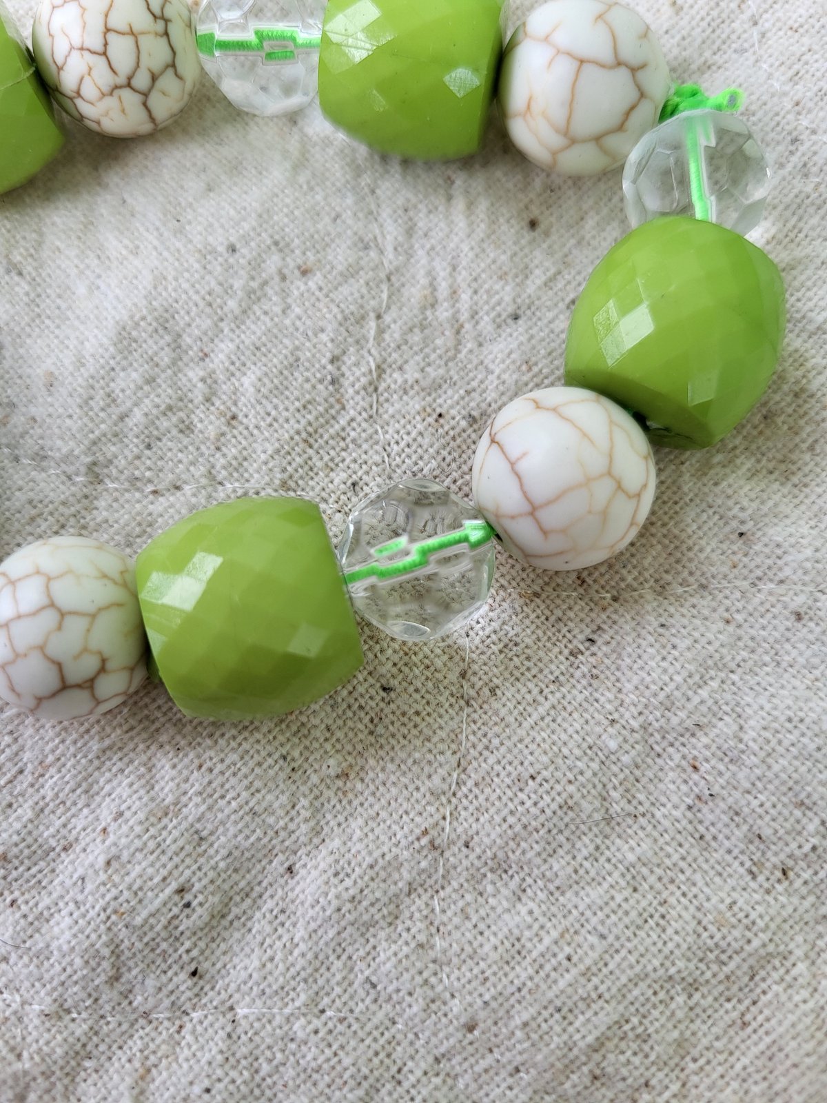 1950's mint clear green beads bracelet - アクセサリー